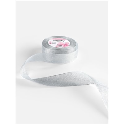 Лента парчовая, 40 мм, 23±1 м, цвет серебряный