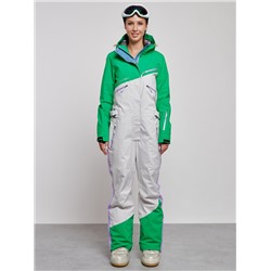 Горнолыжный комбинезон женский зимний зеленого цвета 2326Z