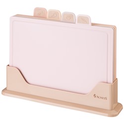 НАБОР AGNESS ИЗ 4 ДОСОК НА ПОДСТАВКЕ, ЦВЕТ: РОЗОВО-БЕЖЕВЫЙ