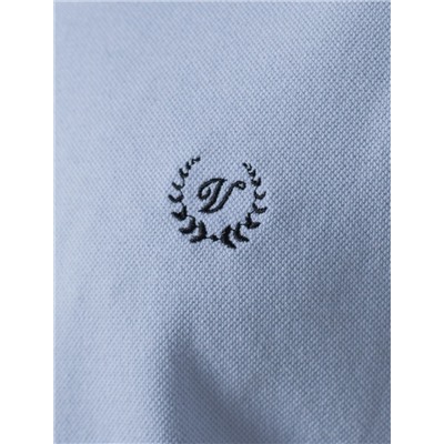 Футболка поло с плетеным воротником на пуговицах из эластичного хлопка