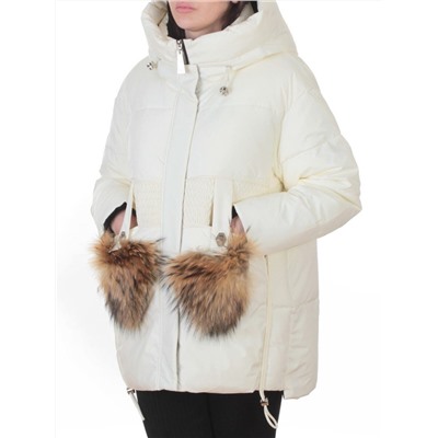 8809 MILK WHITE Куртка зимняя женская (200 гр. холлофайбер)