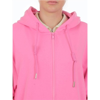 3265 PINK Худи на молнии женское (95% хлопок, 5% эластан)