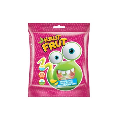 «KrutFrut», мармелад жевательный в форме забавных змеек в посыпке с легкой кислинкой, 70 г