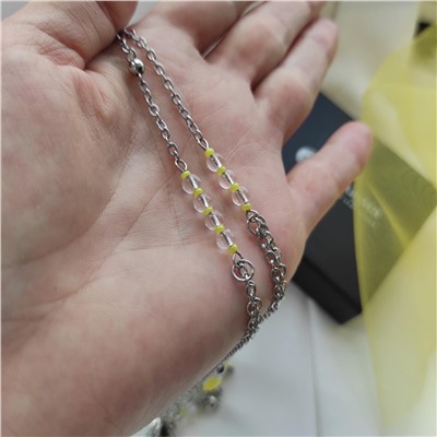 Сет из 3х украшений жёлтый кальцит+горный хрусталь