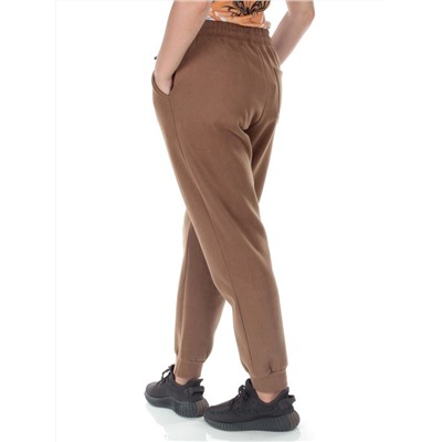 M047 BROWN Брюки спортивные утепленные женские (85% хлопок, 10% полиэстер, 5% спандекс)