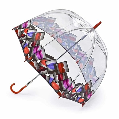 L719-3079 LipsPolaroidBorder (Губы) Зонт женский трость Lulu Guinness Fulton