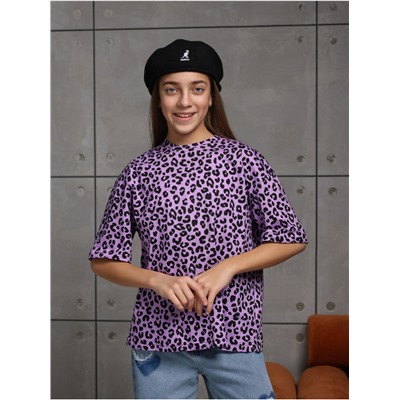 Футболка "Леопард" фиолет Девочка