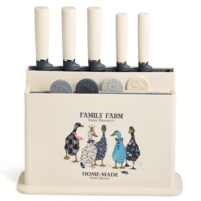 НАБОР AGNESS ИЗ 10ПР: 5 НОЖЕЙ, 4 ДОСКИ И ПОДСТАВКА, СЕРИЯ "FAMILY FARM"