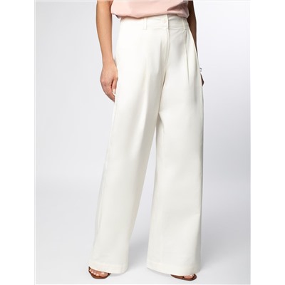 Брюки-палаццо из хлопка с защипами