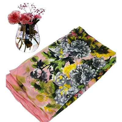 Шарф шифоновый с цветочным принтом Арт 0981/1