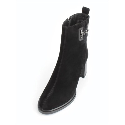 04-M3-L811 BLACK Ботинки зимние женские (натуральная замша, натуральный мех)