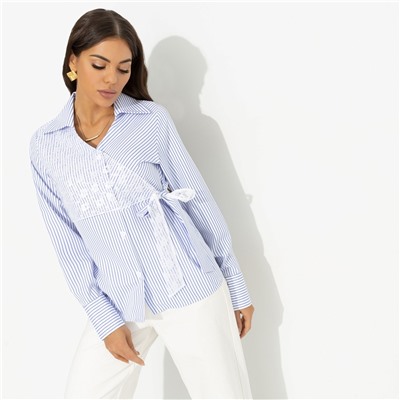 Рубашка с эффектом многослойности, Модная цель (белая)