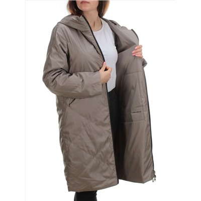 22098 DK.BEIGE Куртка демисезонная двухсторонняя женская (80 гр. синтепон)