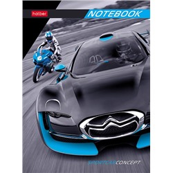 Записная книжка А6 64л кл/лин На скорости тв.переплет Хатбер 64ЗКт6В5_28660/40/Россия