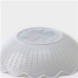 Ваза для хлеба и фруктов «Вязание», 18×4.5 см, рисунок МИКС, белая