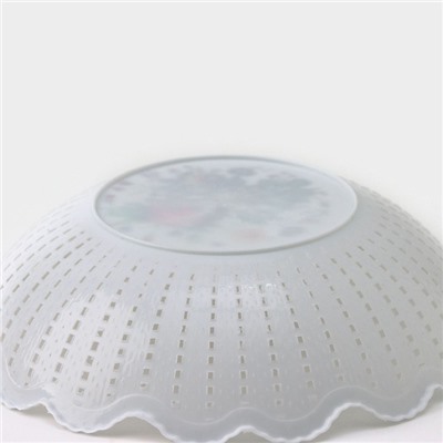 Ваза для хлеба и фруктов «Вязание», 18×4.5 см, рисунок МИКС, белая