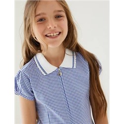Girls' Gingham School Playsuit (2-14 Yrs)