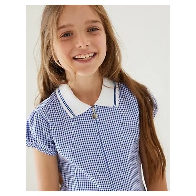 Girls' Gingham School Playsuit (2-14 Yrs)
