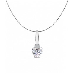 Подвеска с фианитом родированная серебро 925*