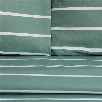 Постельное бельё Этель 1.5сп Mint stripes 143х215 см,150х214 см,70х70см-2 шт, 100% хлопок,поплин