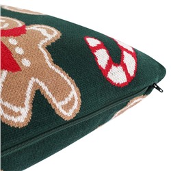 Подушка вязаная с новогодним рисунком Gingerman из коллекции New Year Essential, 45x45 см