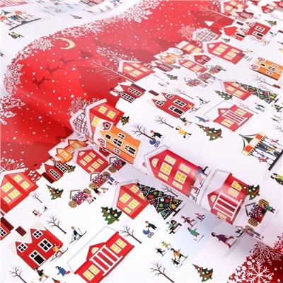 Упаковочная бумага на Новый год «А в городе зима», 70?100 см, глянцевая