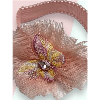 Ободок-повязка детская с бабочкой Арт ОБ8А тип 3