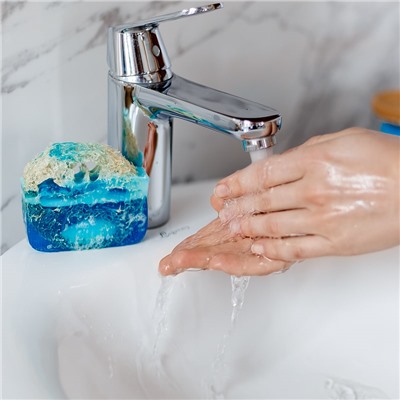 Мыло ручной работы SEAWEED С ЛЮФОЙ (морские водоросли), 100г