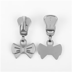 Бегунок для молнии «Трактор», №5, «Бант», 10 шт., цвет никель