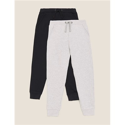 2pk Cotton Joggers (6-16 Yrs)