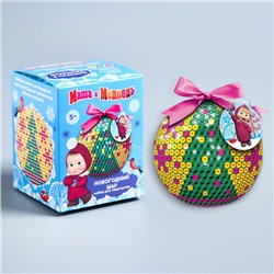 Новогодний ёлочный шар для декорирования, Маша и Медведь