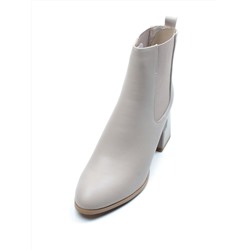 01-PCM359-2 GRAY/BEIGE Ботинки Челси демисезонные женские (натуральная кожа, байка)