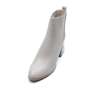 01-PCM359-2 GRAY/BEIGE Ботинки Челси демисезонные женские (натуральная кожа, байка)