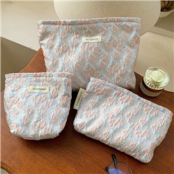 Small fresh cosmetic bag, handheld shoulder bag, capacious liner, organizer bag