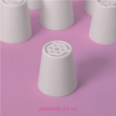 Набор насадок кондитерских Доляна, 8 насадок (d=3.5 см), 2 адаптера