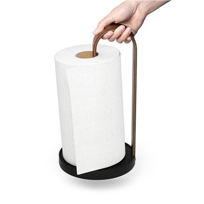 Держатель для бумажных полотенец Bellwood, черный/орех