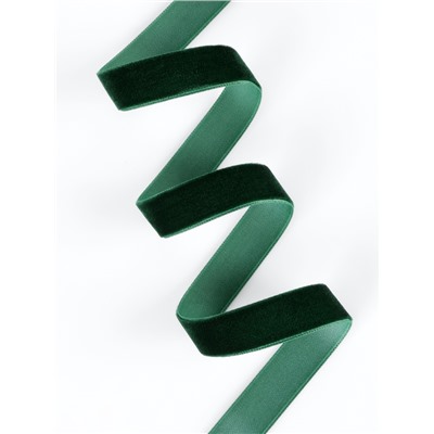 Лента бархатная, 15 мм, 18±1 м, зелёная №165