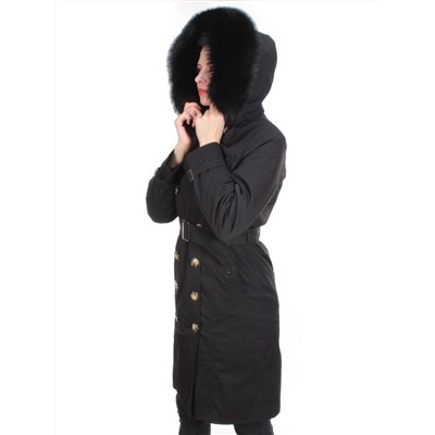 21002 BLACK Пальто зимнее женское MAILILUO (150 гр. холлофайбера)