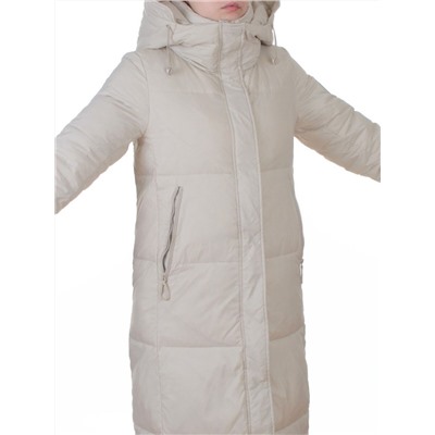 3068 LT. BEIGE Пальто пуховое женское с внутренним жилетом (утиный пух)