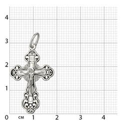крест из серебра частично черненый штампованный