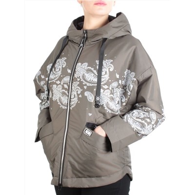 ZW-2312-C SWAMP COLOR Куртка демисезонная женская BLACK LEOPARD (100 гр.синтепон)
