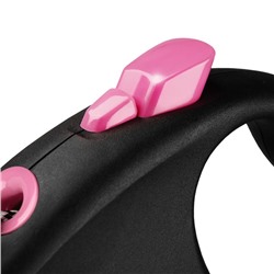 Рулетка Flexi Black Design XS (до 8 кг) 3 м трос, черный/розовый