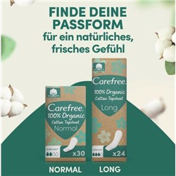 Carefree  Slipeinlagen Organic Cotton Long 24 St, Карефри Ежедневные прокладки из органического хлопка Long 24шт, 5 упаковок (120 штук)