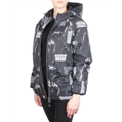 ZW-2183-1C BLACK Куртка демисезонная женская BLACK LEOPARD (100 гр.синтепона)