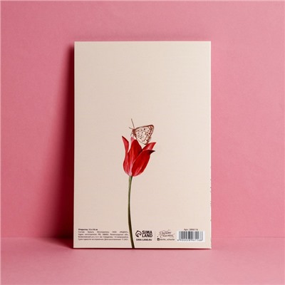 Открытка «С Днем Рождения», полевые цветы, тиснение, 12 × 18 см