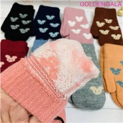 Детские варежки теплые с начесом длина 15 см Арт 4 тип 2