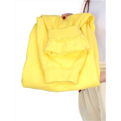 M049 YELLOW Брюки спортивные женские на флисе (100% хлопок) 7986
