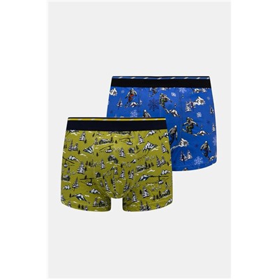 Bokserki bawełniane męskie z domieszką elastanu wzorzyste (2-pack) kolor multicolor