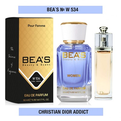 Beas W534 Christian Dior Addict Women edp 50 ml, Парфюм женский Beas W534 создан по мотивам аромата Christian Dior Addict