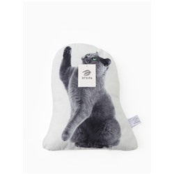 Подушка «Этель» Playful cat, 40×33 см, 100% п/э, велюр